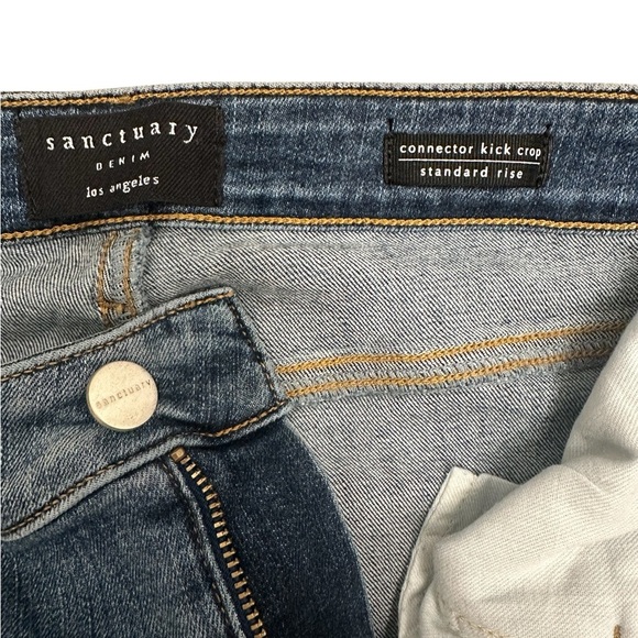 SANCTUARY Denim Connector Kick Crop Standard Rise Women Size 27 $169 MSRP NWT - Picture 9 of 11